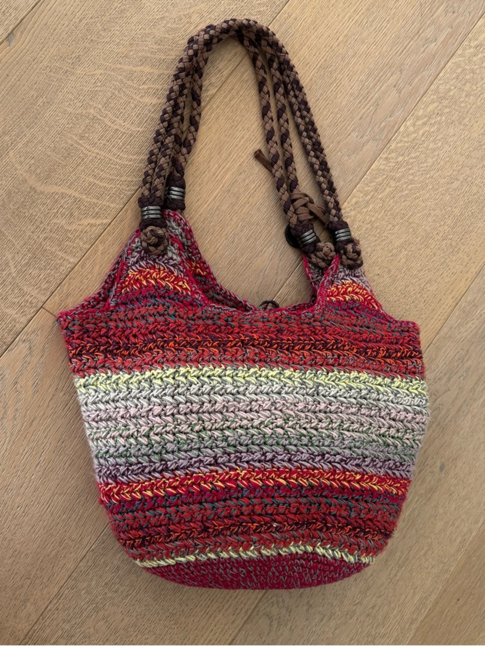 The Sak Multicolor Crochet Bucket Bag - Red & Green - Picture 4 of 11